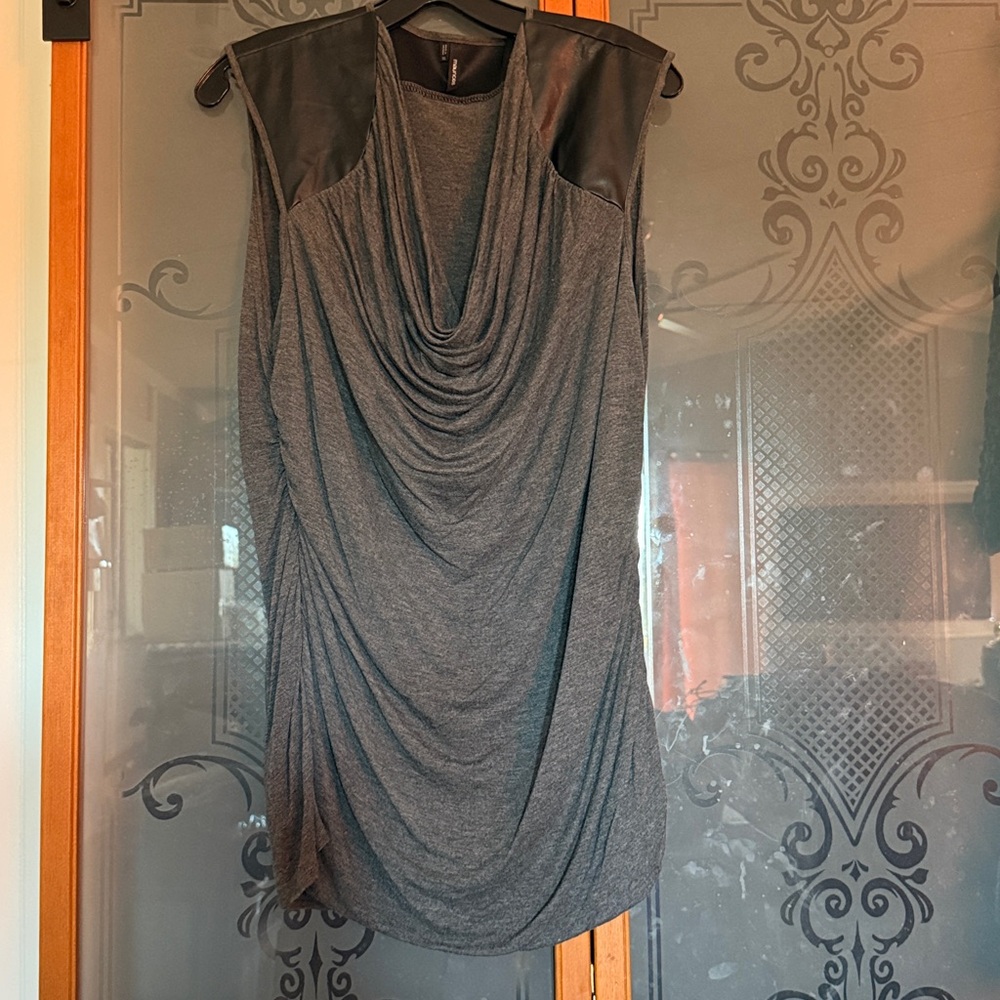 Grey Draped Sleeveless Top